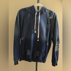 POL Distressed Blue Hoodie NWOT